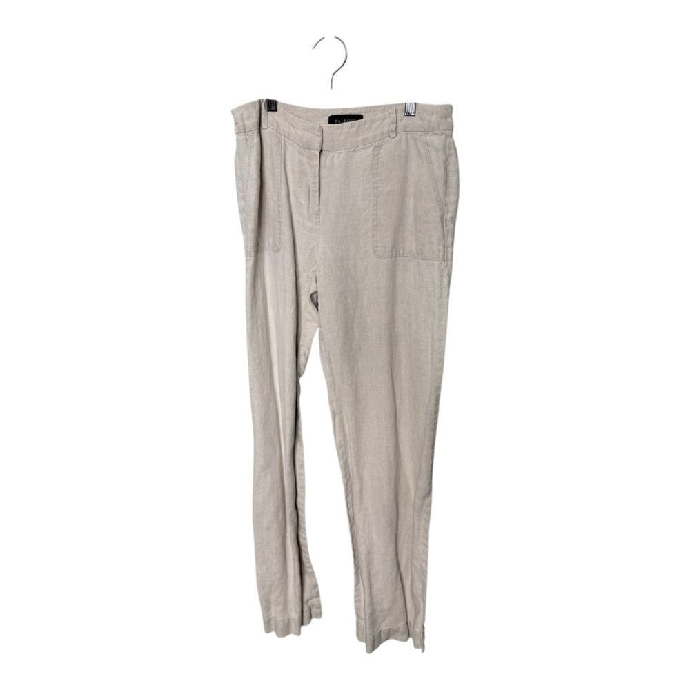Talbots tan 100% linen pants size 2